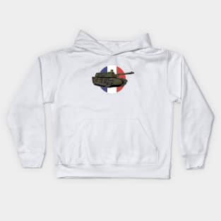 French Tank Leclerc with Flag Kids Hoodie